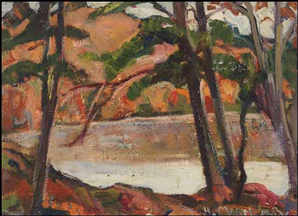 Henrietta Mabel May (1877-1971) - Gatineau Lake / Trees on a Hillside (verso)
