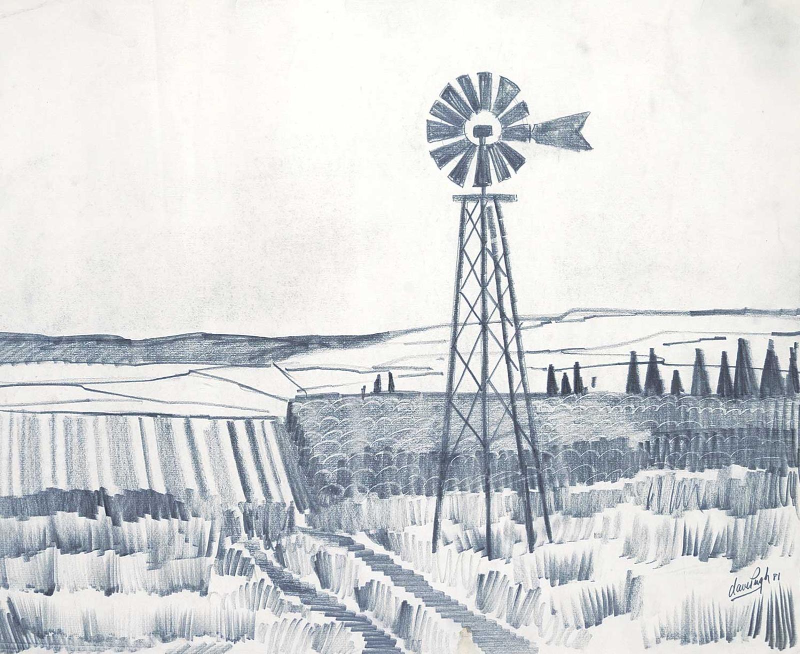 David Pugh (1946-1994) - Untitled - Prairie Windmill