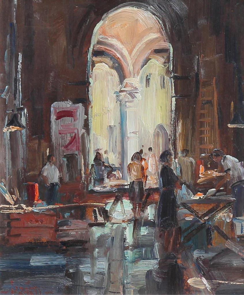 Daniel J. Izzard (1923-2007) - In The Market, Venice; 1983