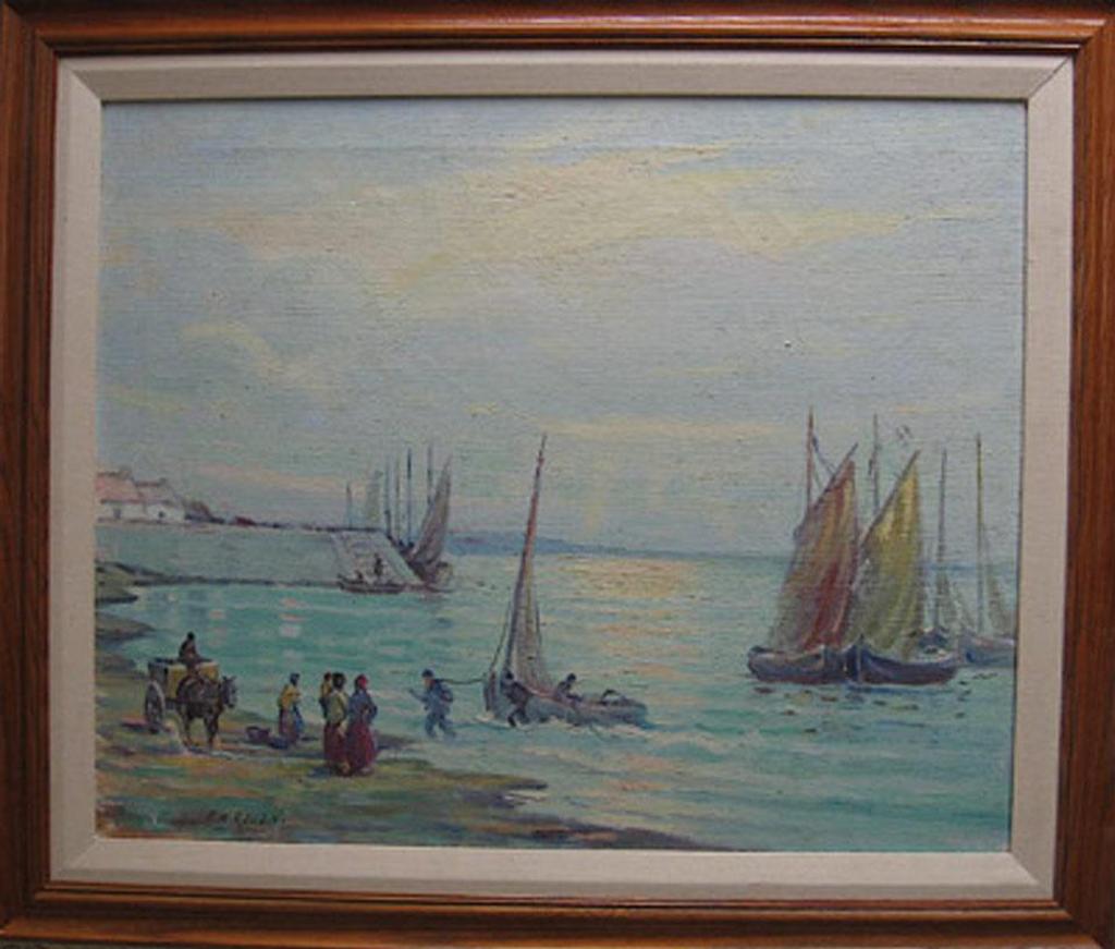 Edward Randolph Glen (1887-1963) - Return Of The Boats, Normandy Coast, France