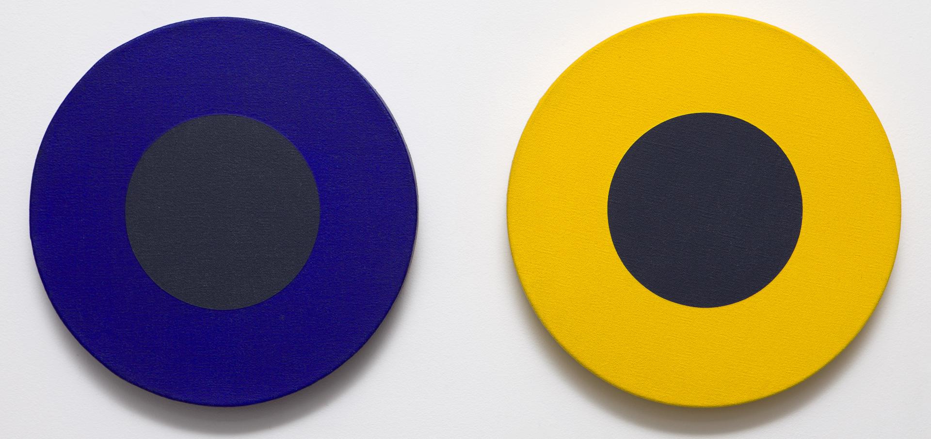 Claude Tousignant (1932) - Double 12 en bleu, jaune et noir