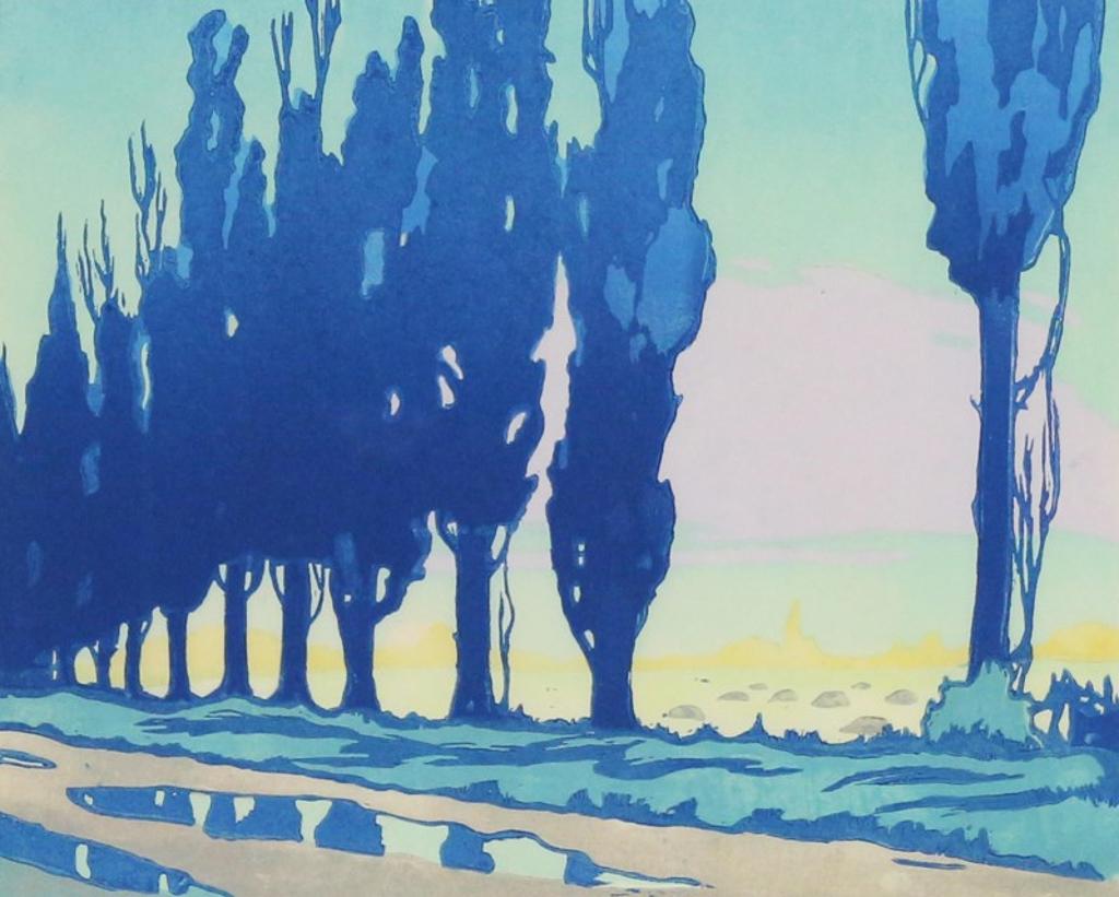 Leonard Hutchinson (1896-1980) - Row Of Poplars