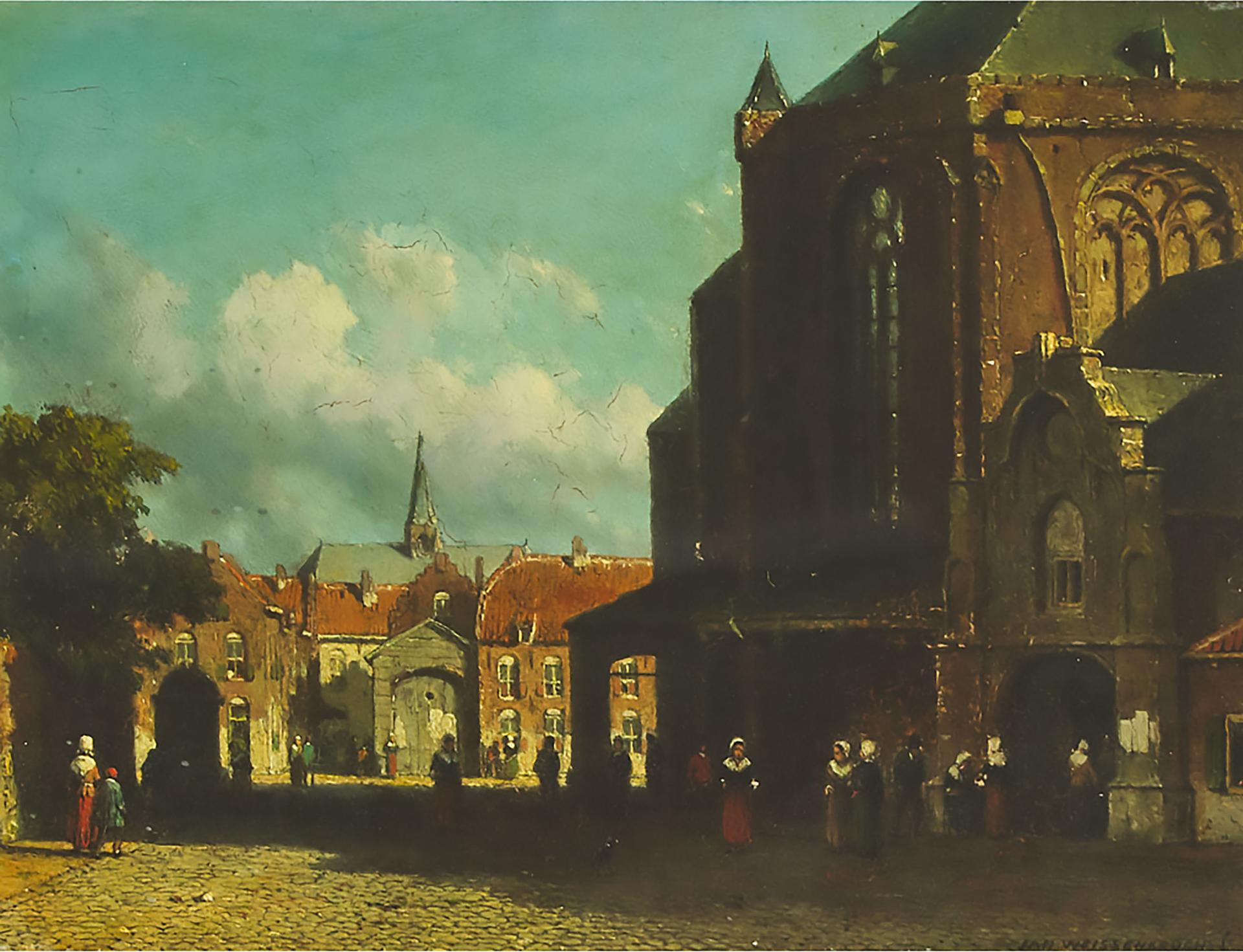 Jan (Johan) Hendrik Weissenbruch (1824-1903) - A Sunlit View Of A Dutch Town