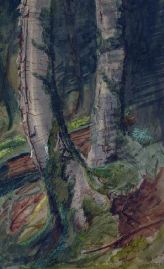 Thomas Mower Martin (1838-1934) - Tree Trunks, Forest Interior