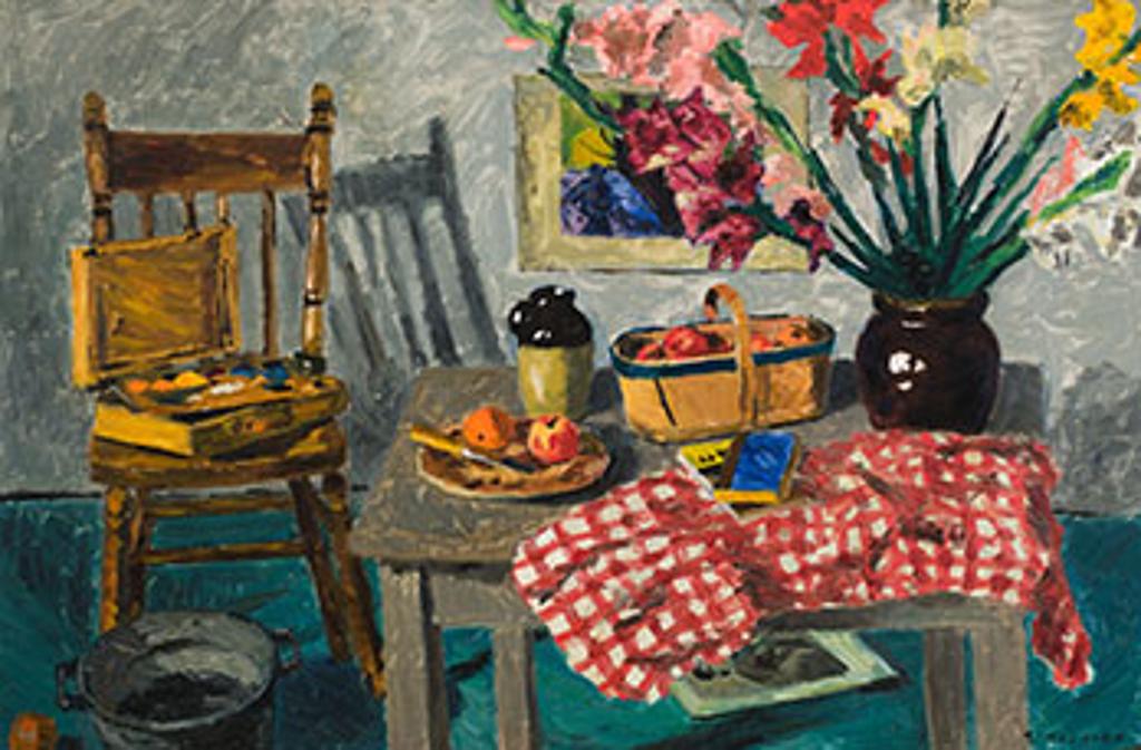 William Goodridge Roberts (1921-2001) - Still Life with Flowers, Fruit and Artist's Palette