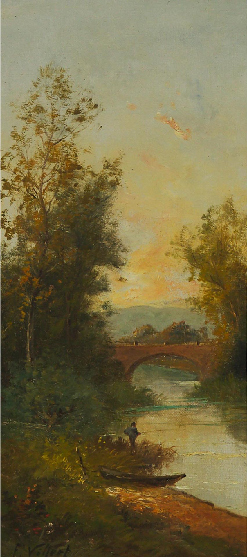 François Étienne Villeret (1800) - Figure On The River By An Aqueduct; Figures Walking Along A Path