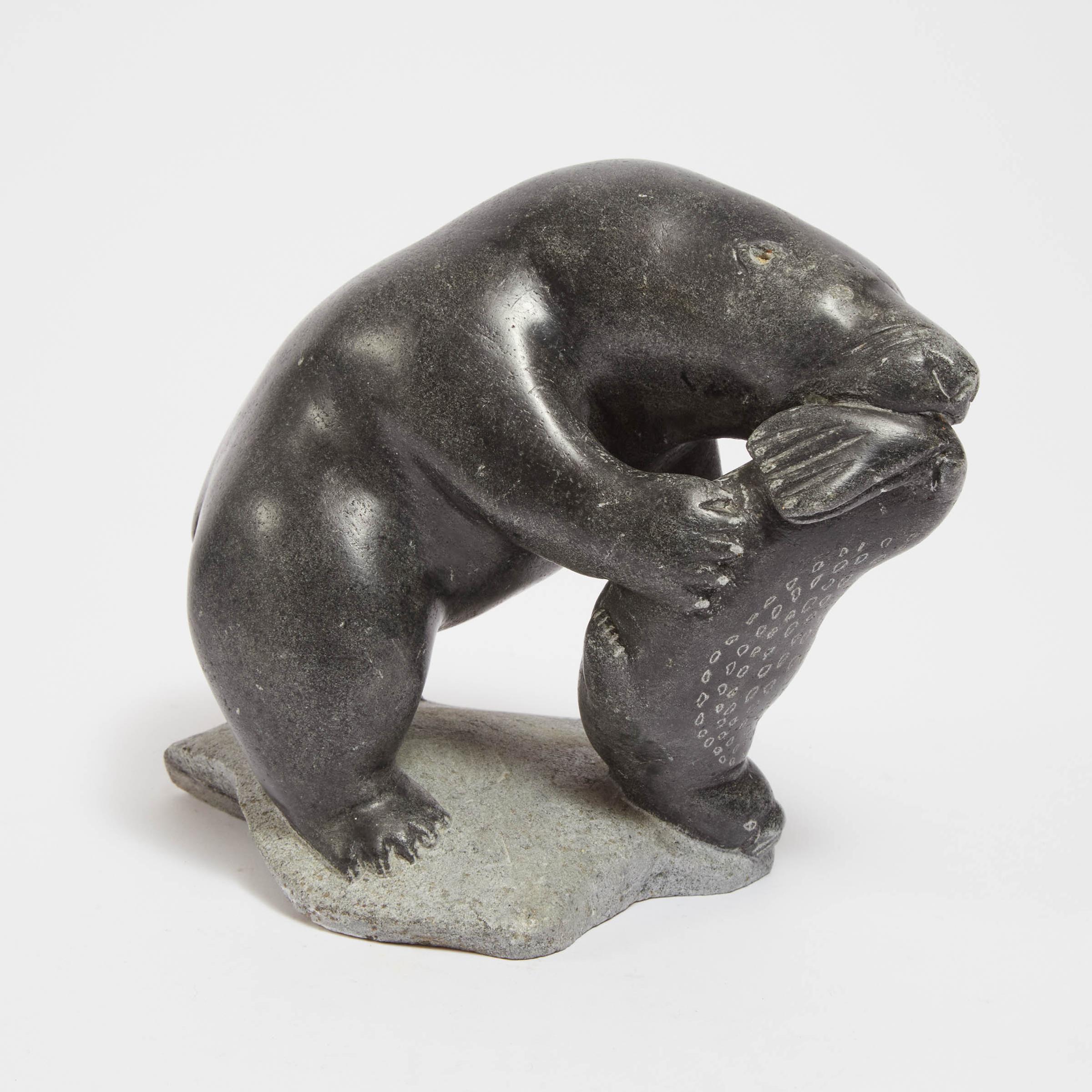 Lukassie Tukalak (1947-2003) - Bear Attacking Seal