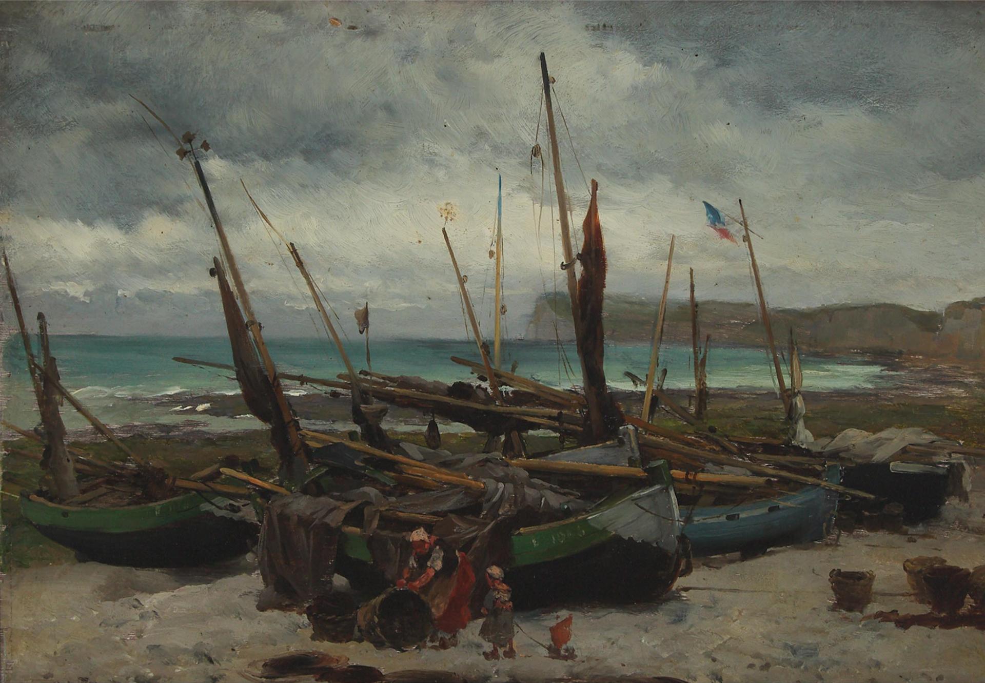 Pierre Outin (1840-1899) - Le Treport (A Small Fishing Port And Light Industrial Town Situated In The Pays De Caux, 21 Miles (34 Km) Northeast Of Dieppe)
