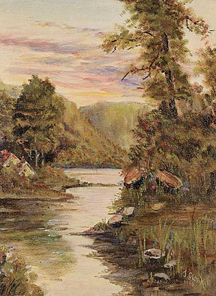 June Clark - Untitled - House Along River