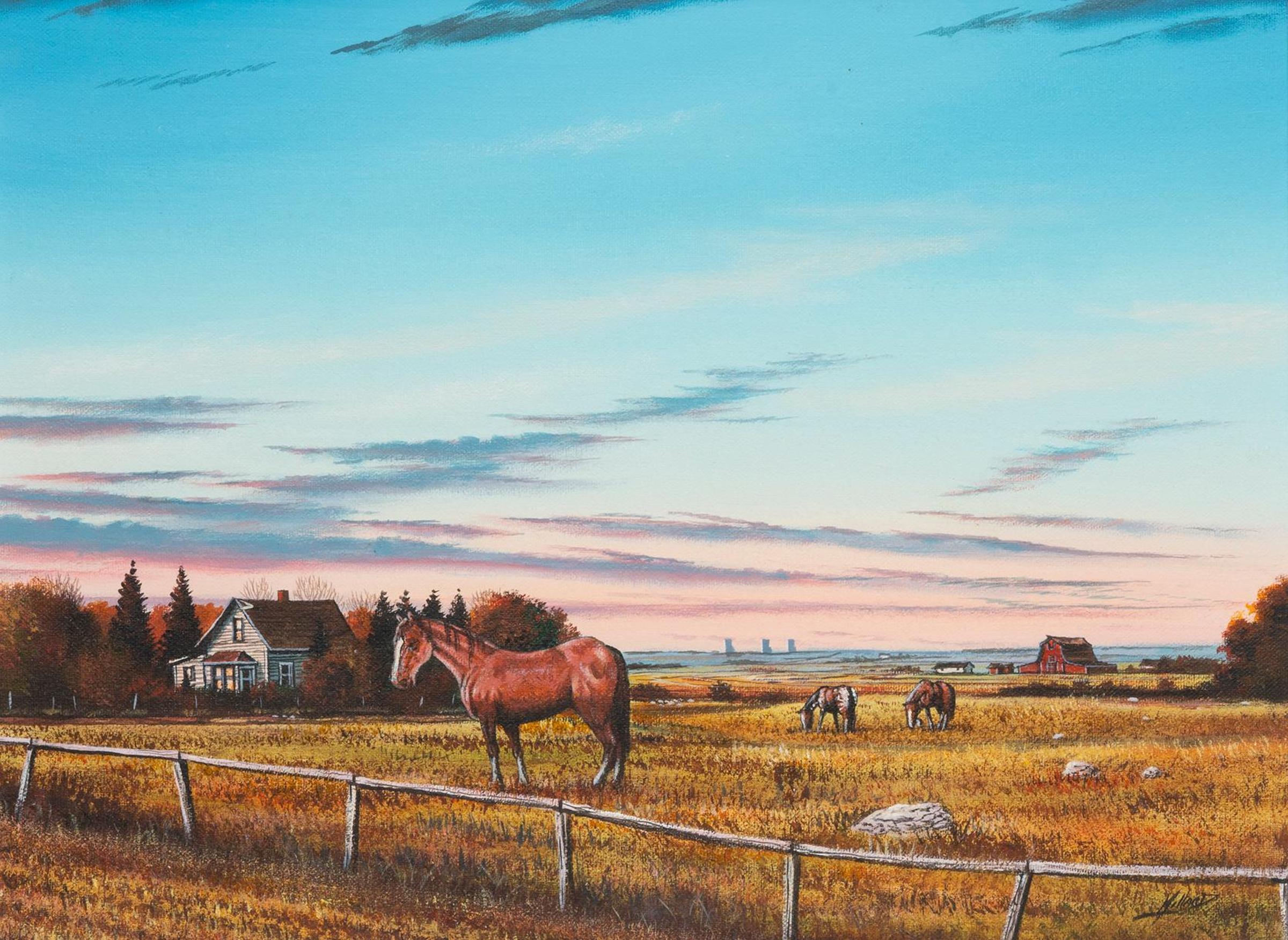 Bob Millard (1947-2014) - Horses at Dusk