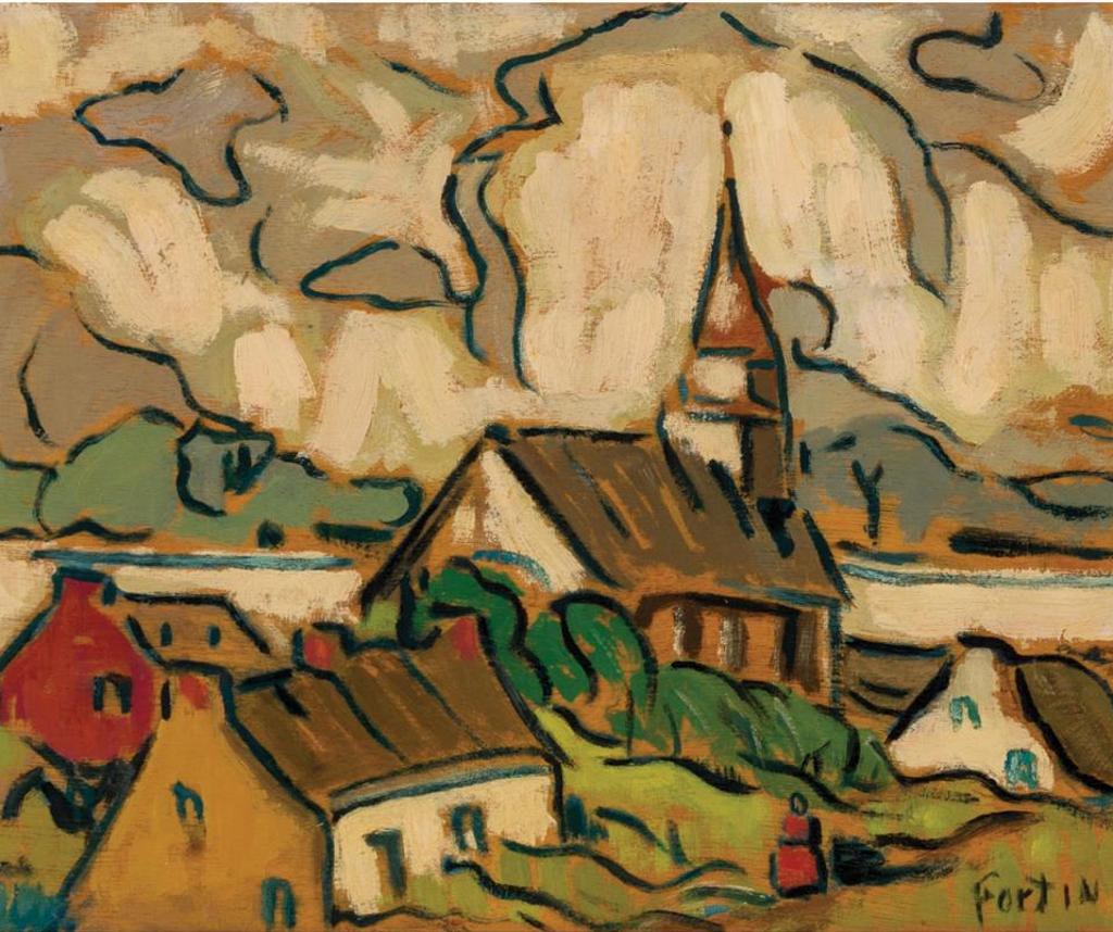 Marc-Aurèle Fortin (1888-1970) - Village On The St. Lawrence River
