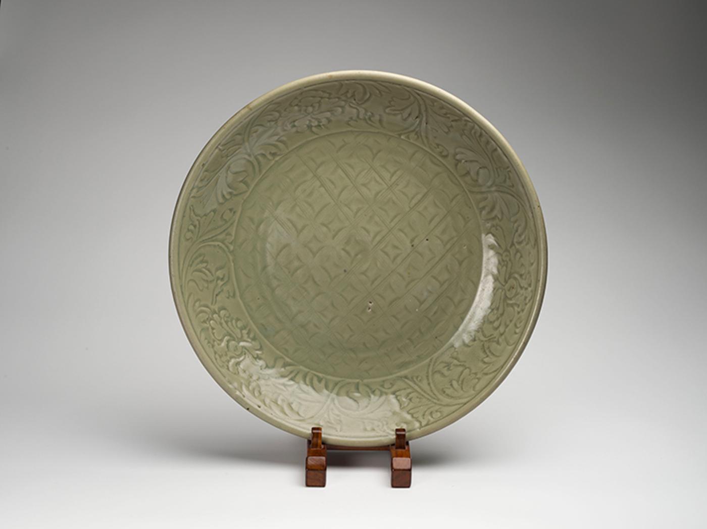 Chinese Art - A Large Chinese Longquan Celadon Glazed Charger, Ming Dynasty, 15th Century