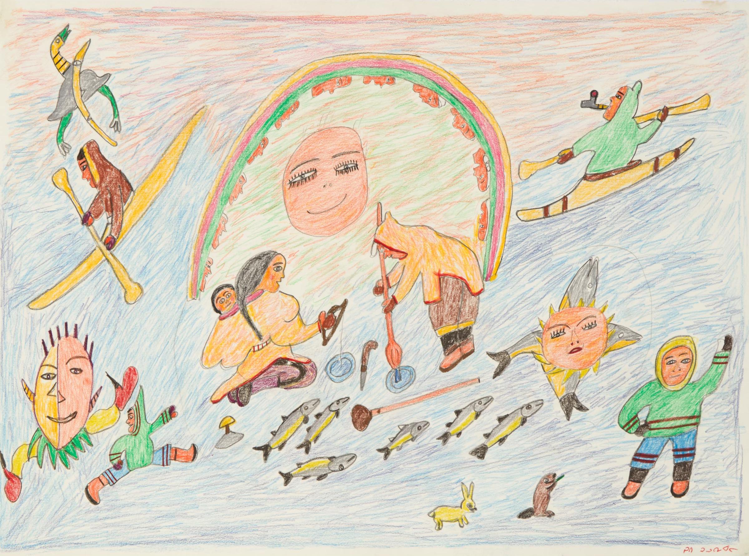 Ruth Annaqtuusi (Annuktoshe) Tulurialik (1934) - Untitled (Camp Scene)