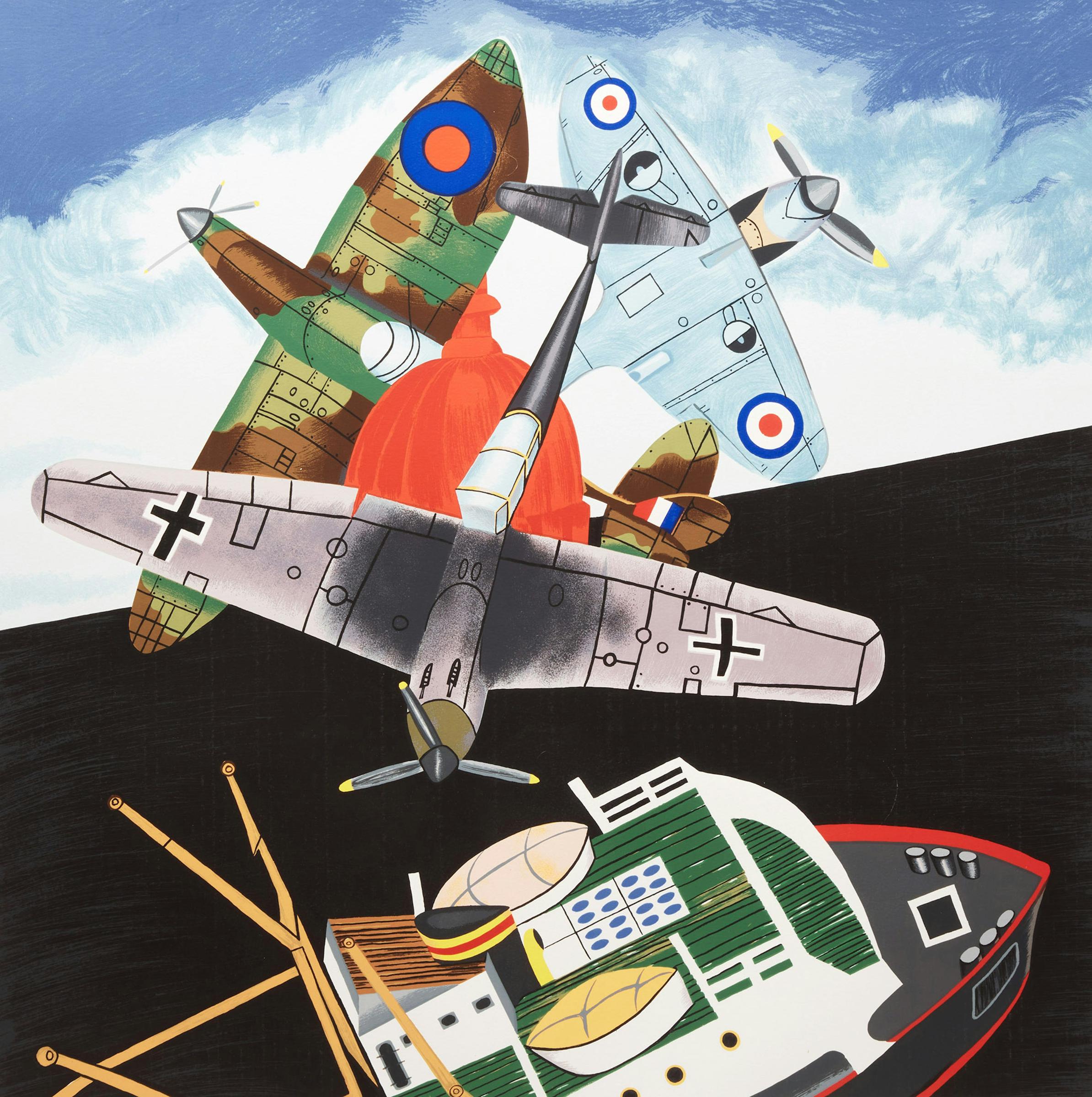 Malcolm Morley (1931-2018) - War Planes and Sailboat