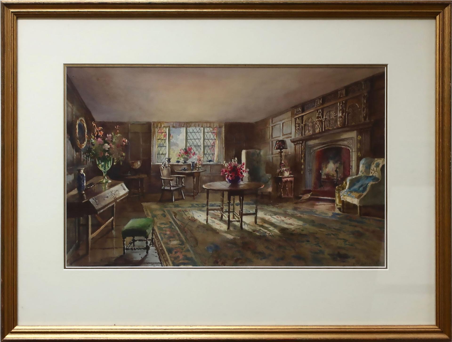 Emily Mary Bibbens Warren (1869-1956) - Sunlit English Interior Study