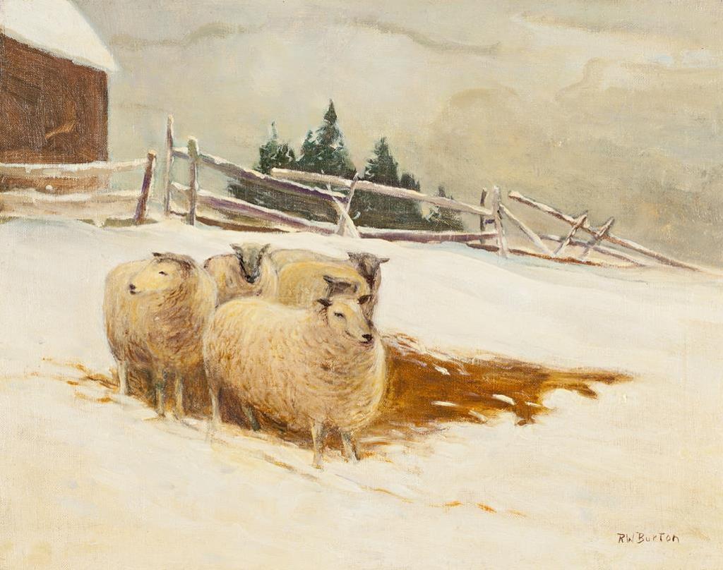 Ralph Wallace Burton (1905-1983) - Sheep in a Huddle