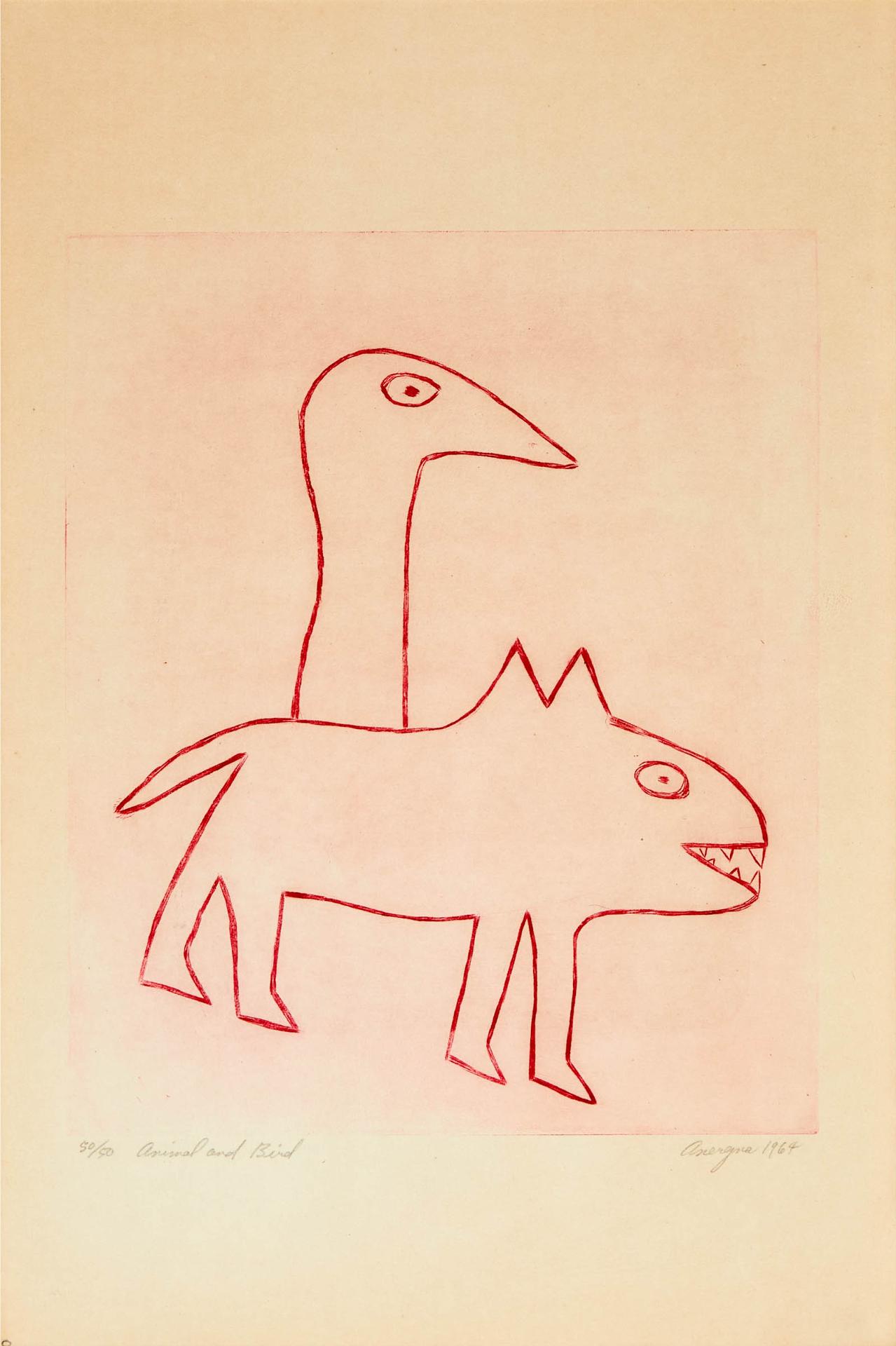 Anirnik Oshuitoq (1902-1983) - Animal And Bird, 1964