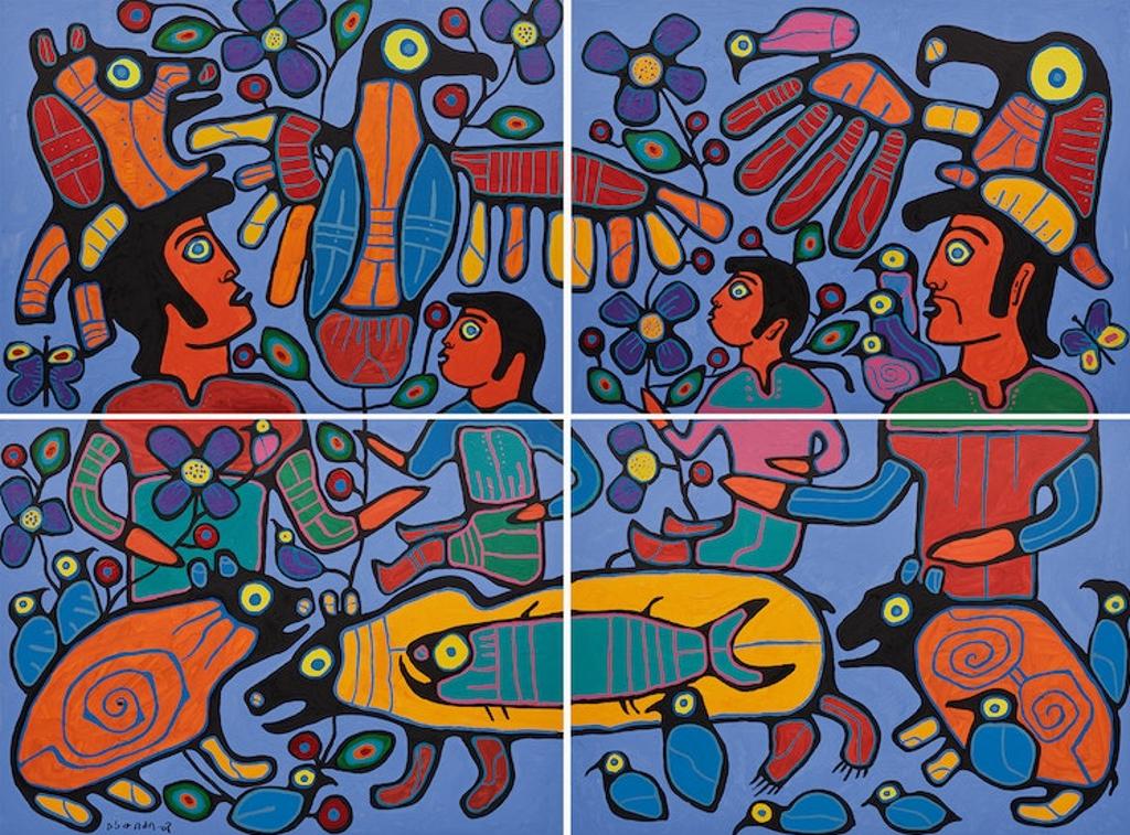 Norval H. Morrisseau (1931-2007) - Shaman Preaching to All Things