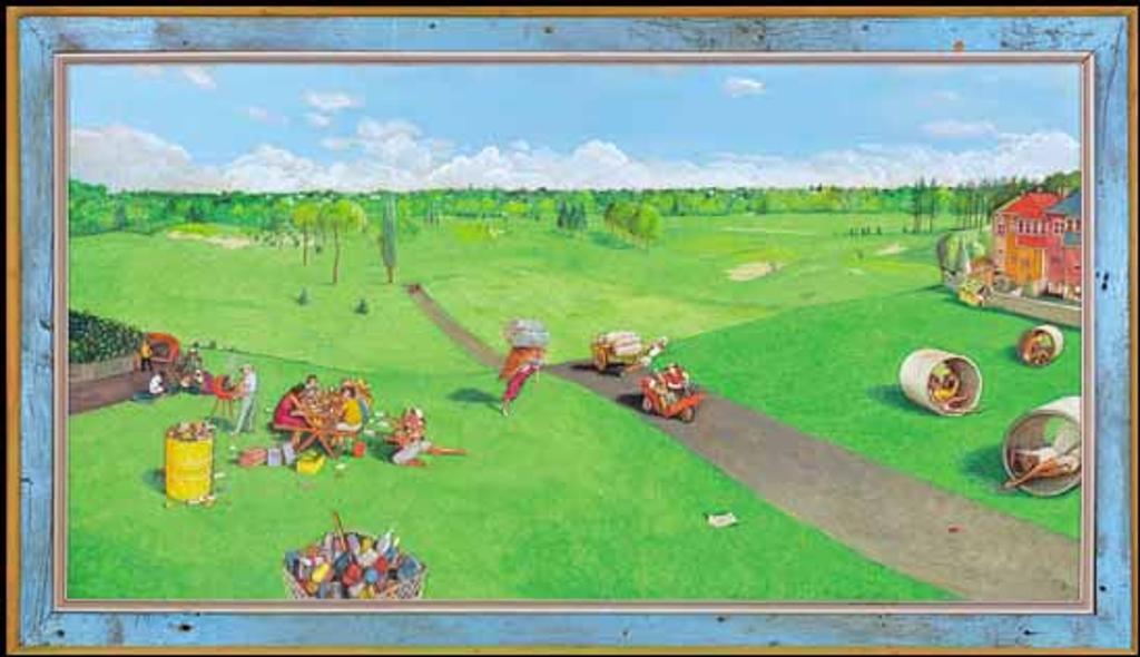 William Kurelek (1927-1977) - Rosedale Golf and Country Club - It's Hard for Us to Realize