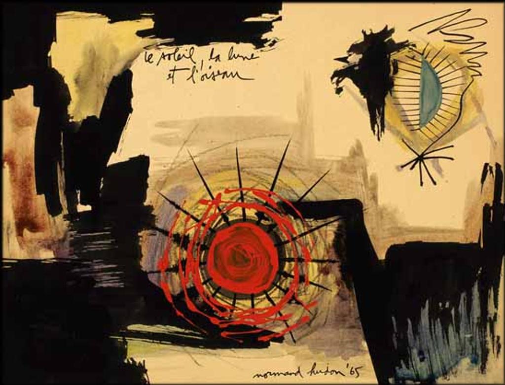 Normand Hudon (1929-1997) - Le soleil, la lune et l'oiseau