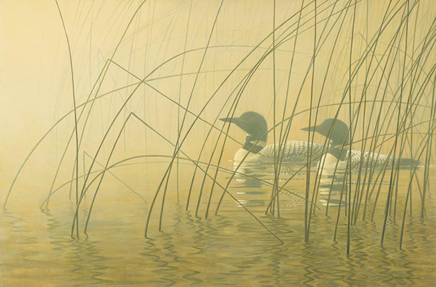 Robert Mclellan Bateman (1930-1922) - Loons in Morning Mist