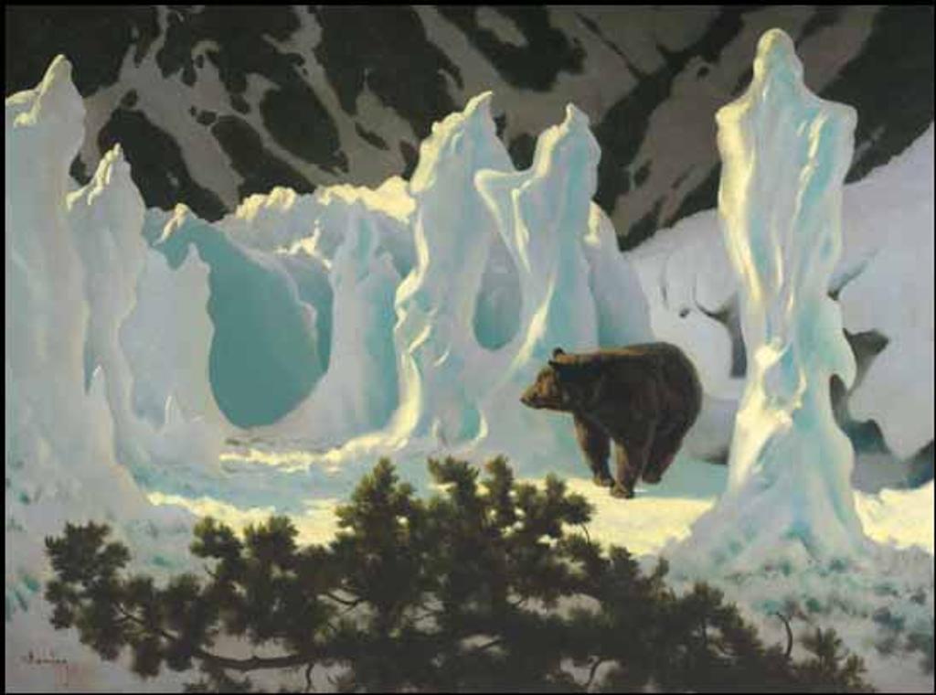 Arthur Henry Howard Heming (1870-1940) - Grizzly Bear in Ice Forms in the Rockies