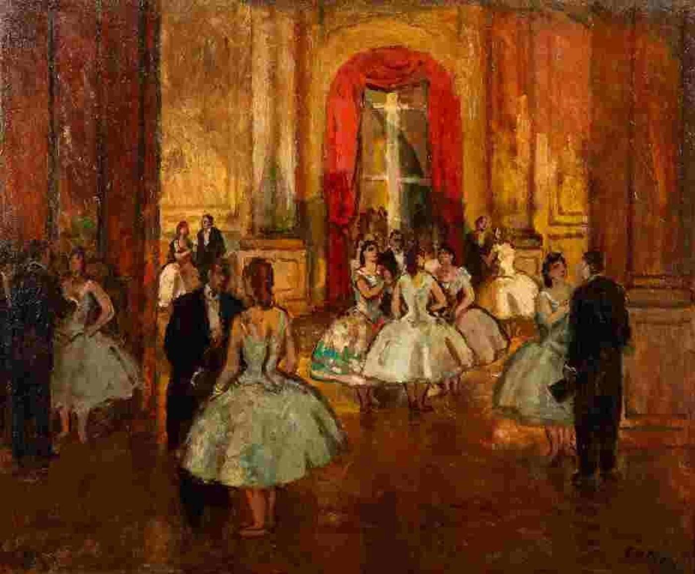 Marcel Jean Louis Cosson (1878-1956) - Interior with dancers