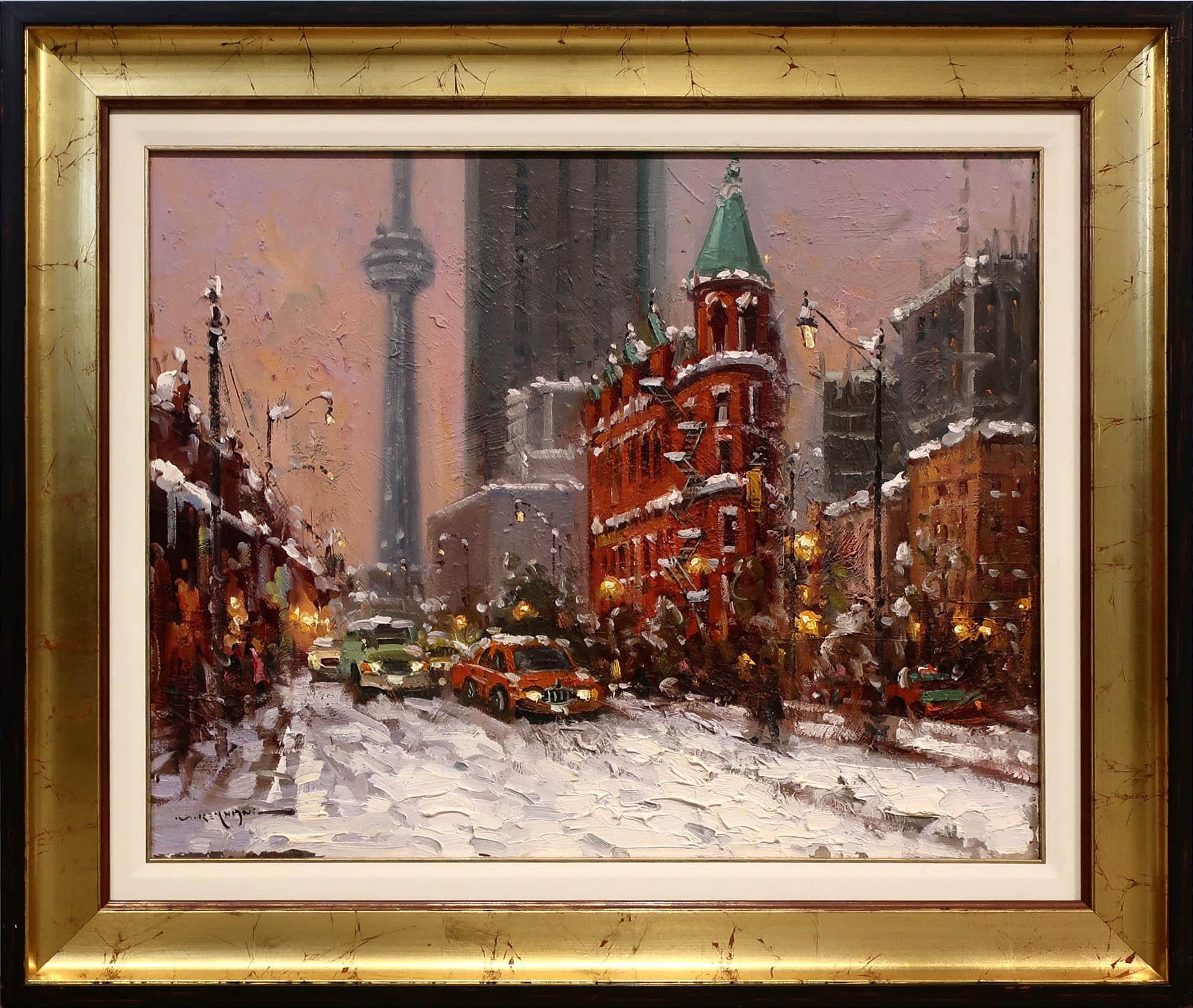 Mostafa Keyhani (1954) - Untitled (Toronto View With Flatiron Building/Cn Tower)