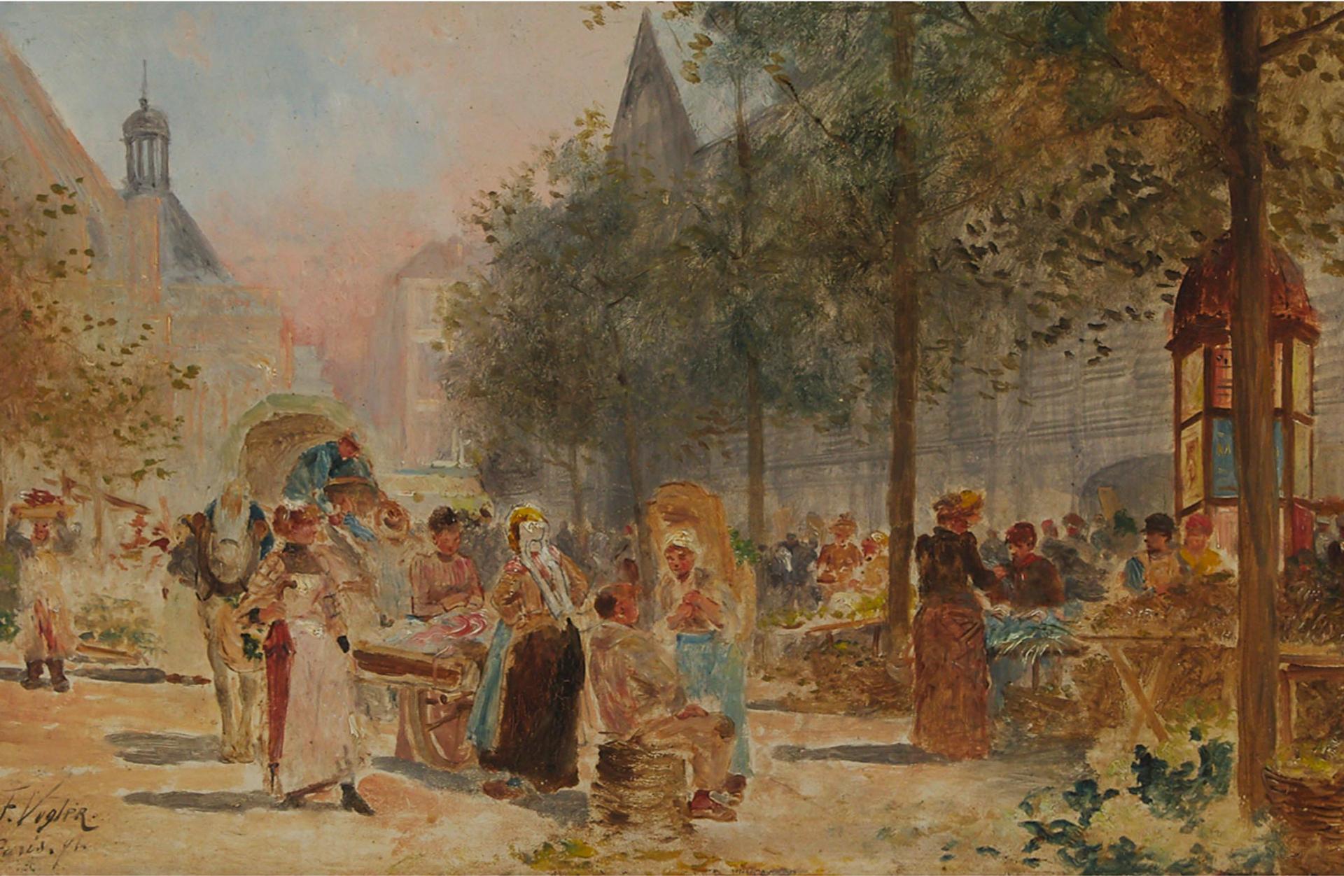 Fritz Vogler - Parisian Flower Market (Halles), 1891