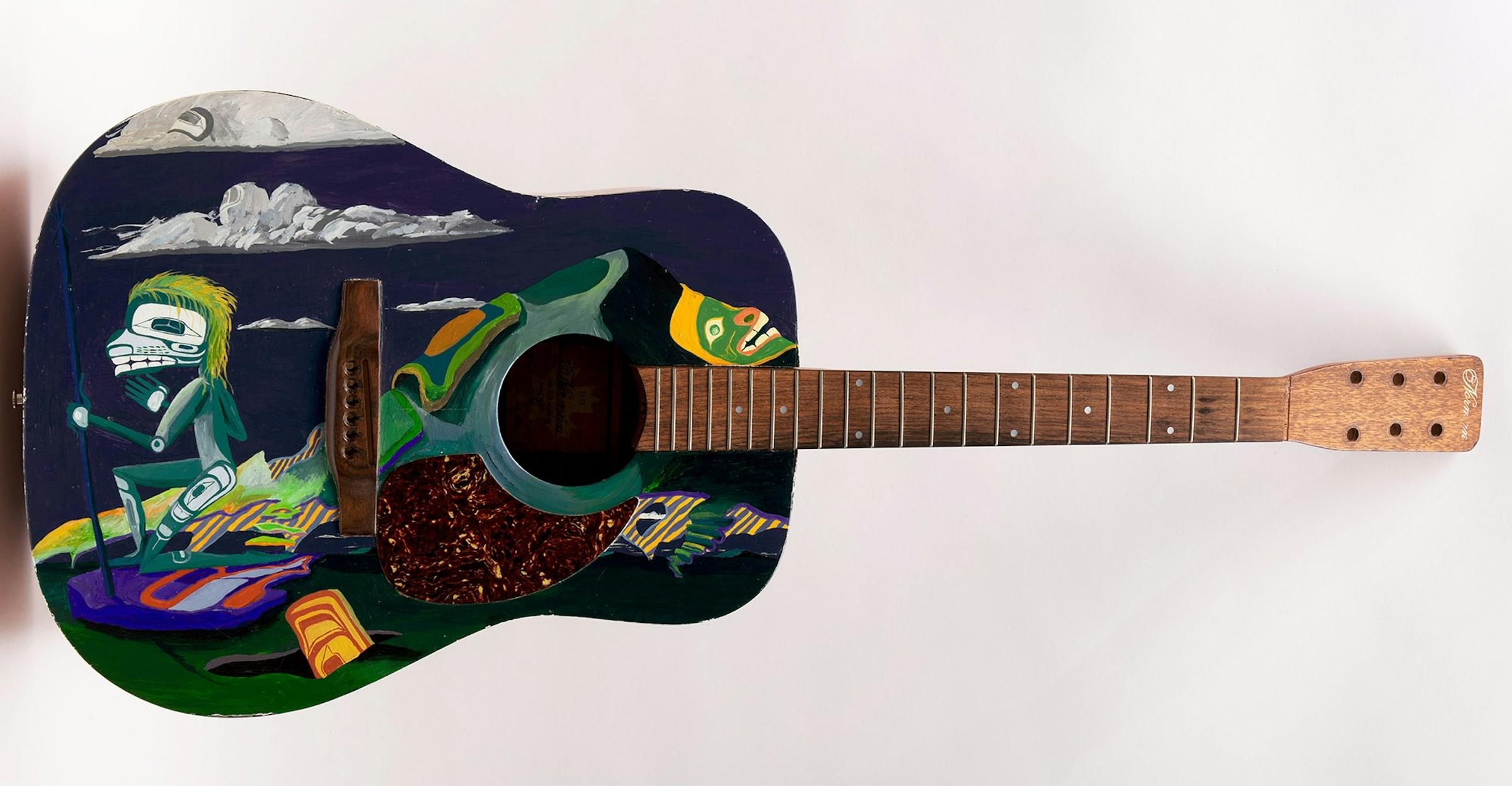 Lawrence Paul Yuxweluptun (1957) - Painted Guitar