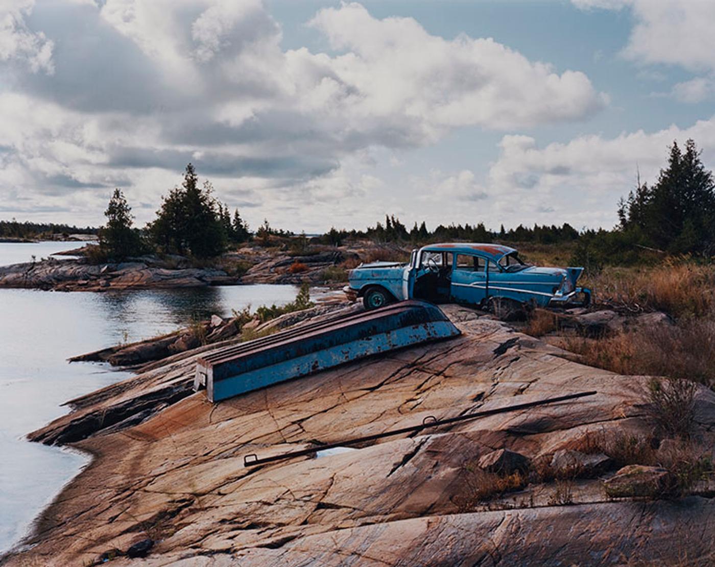Joseph Hartman (1978) - Car and Overturned Boat, Georgian Bay, ON, 2012
