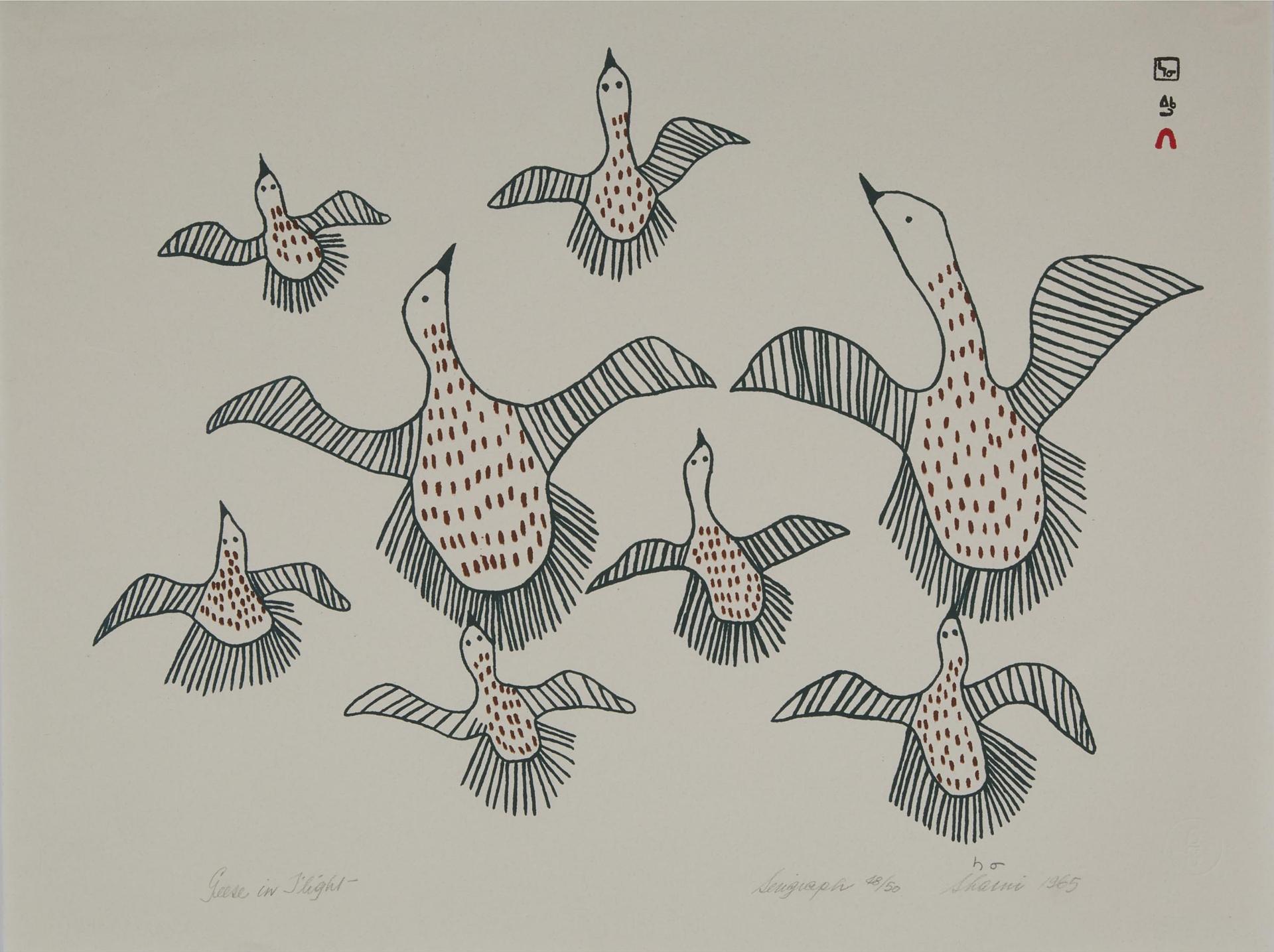 Sharni Pootoogook (1922-2003) - Geese In Flight