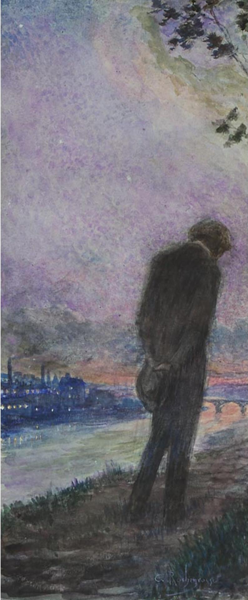 Georges Antoine Rochegrosse (1859-1938) - Man On The Riverbank At Dusk