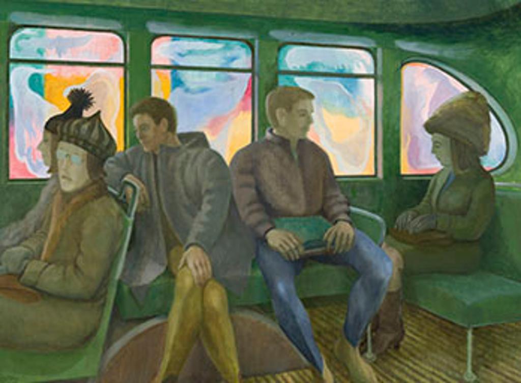 Phillip Henry Howard Surrey (1910-1990) - Interior of Bus with Figures