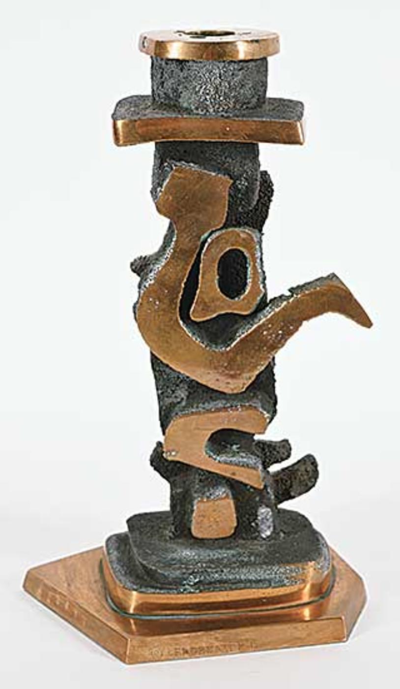 Roy Leadbeater (1928-2017) - Untitled - Candlestick with Abstract Symbol Stem #1/1