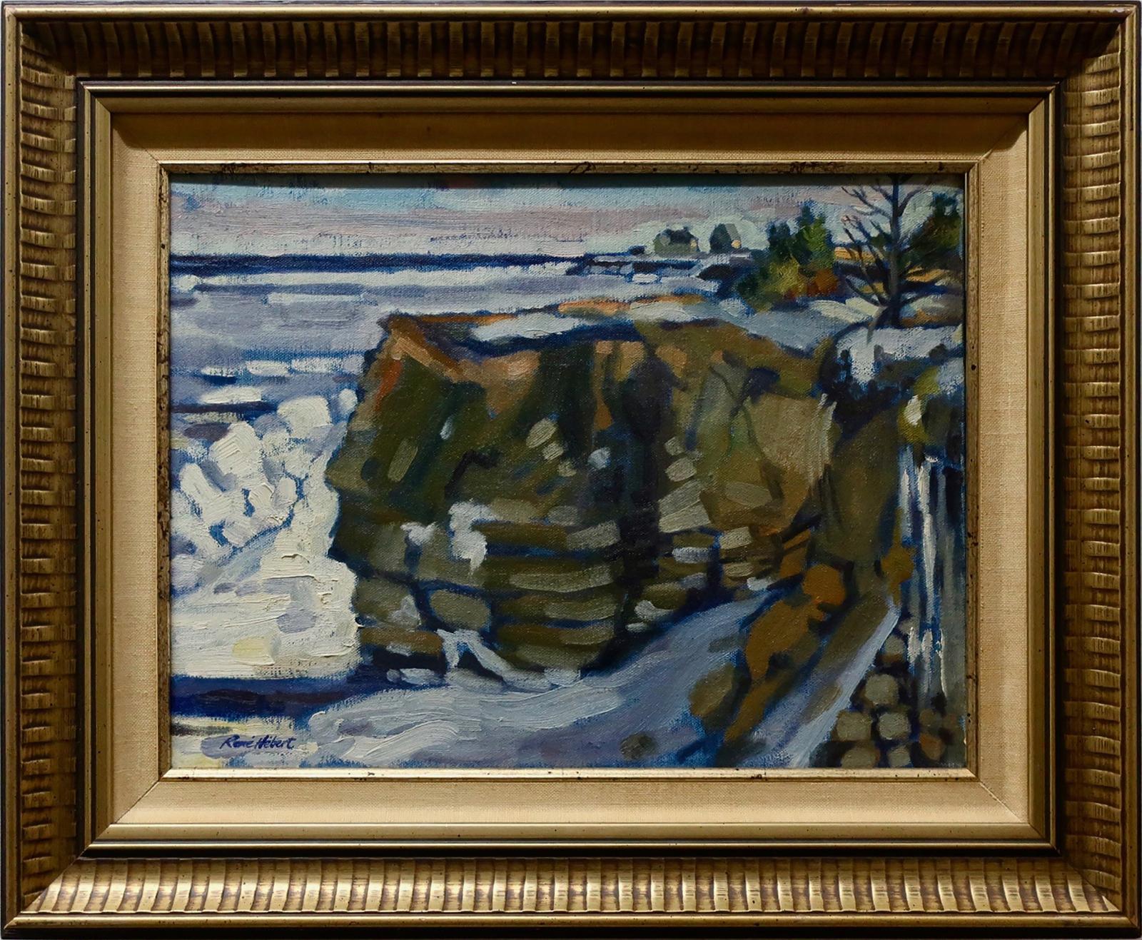 René Hébert (1932) - Untitled (Coastal View - Winter)