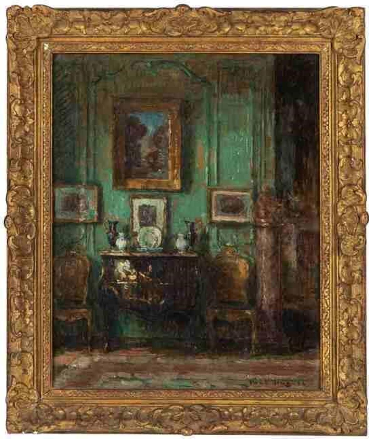 Paul Jean Hugues (1891-1972) - Interior scene with Antiques