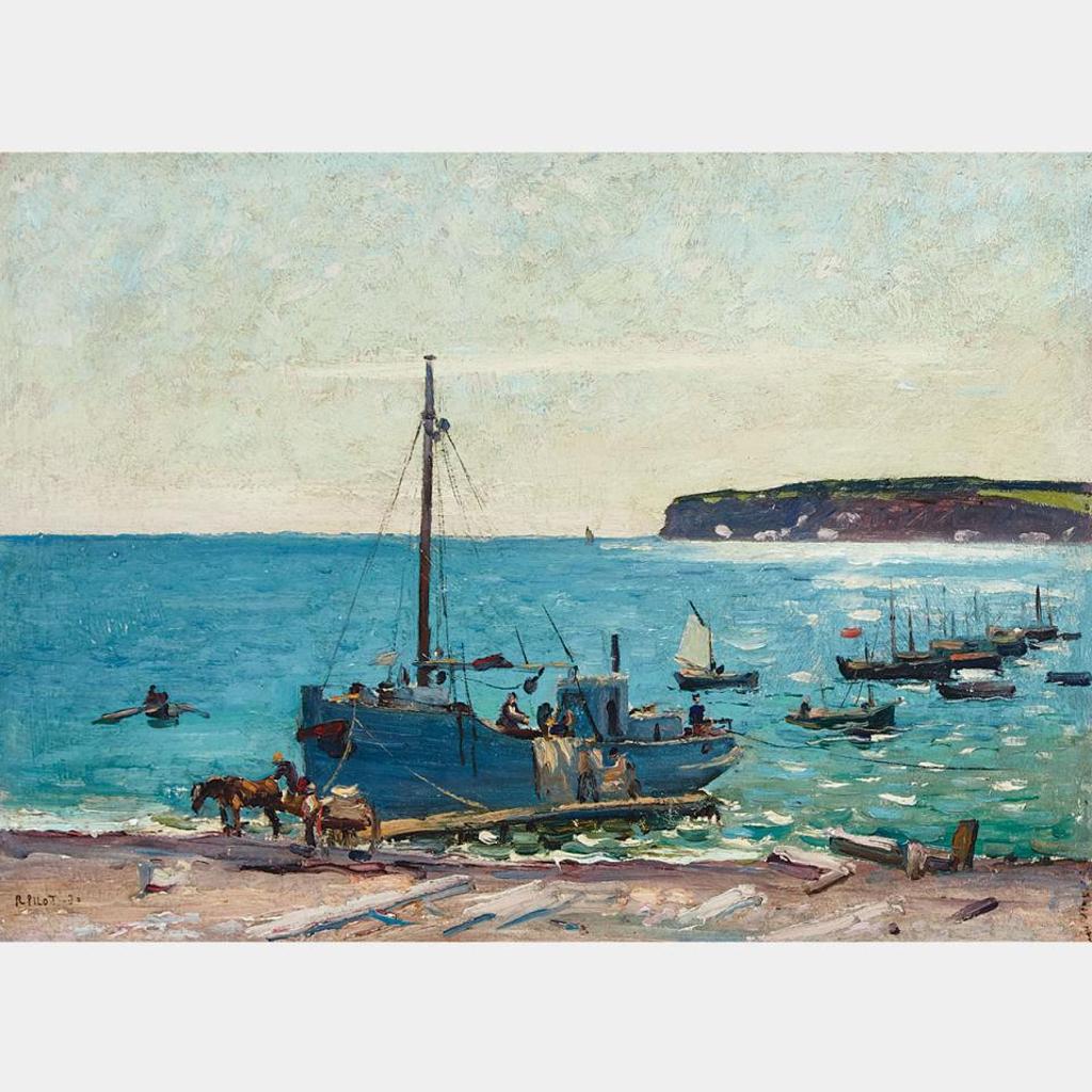 Robert Wakeham Pilot (1898-1967) - Untitled - Ships In The Harbour