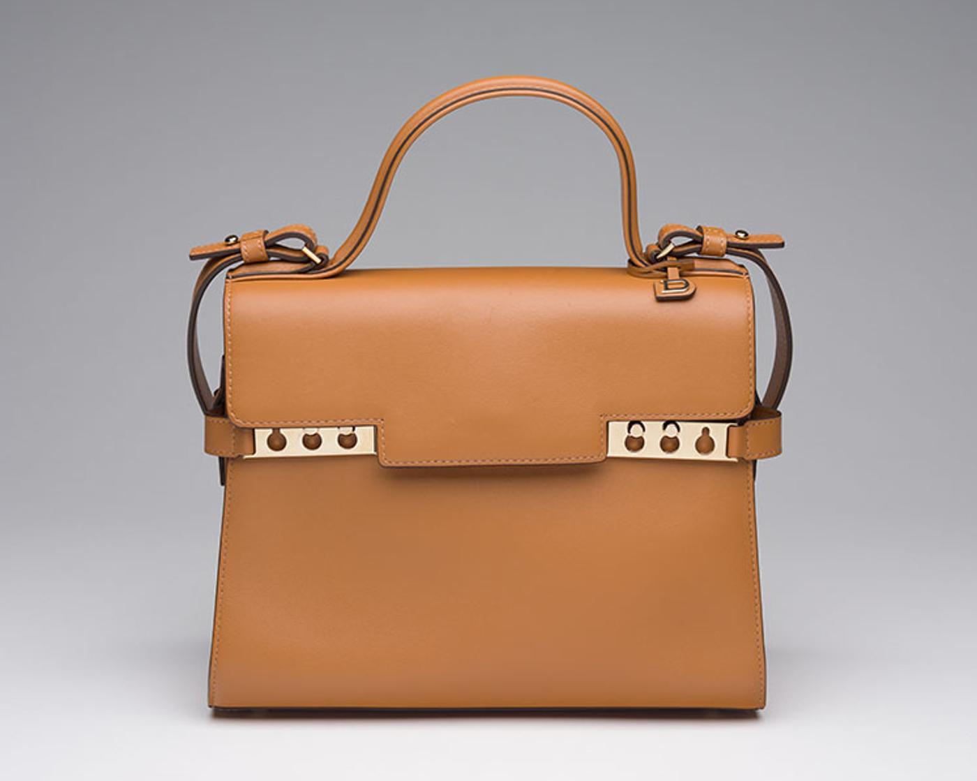 Delvaux - A CAMEL COLOUR CALF TEMPÊTE MM BAG WITH GOLD HARDWARE