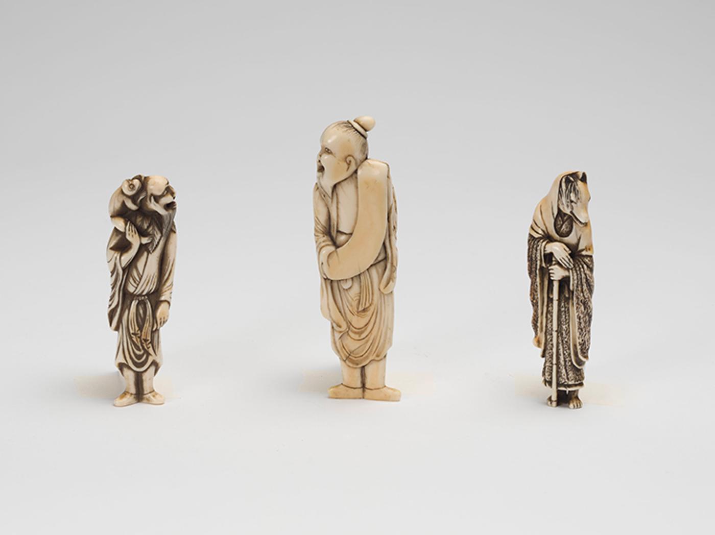 Japanese Art - Three Japanese Ivory Carved Netsuke, 18th/19th Century