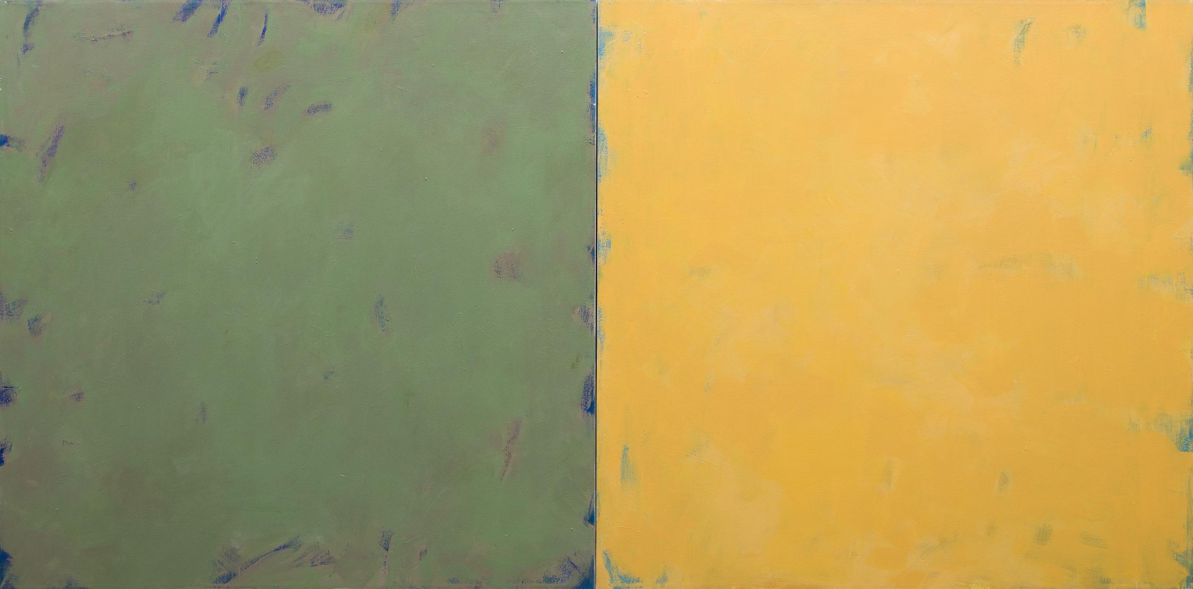 Françoise Sullivan (1925) - Diptyque jaune-vert, 2001