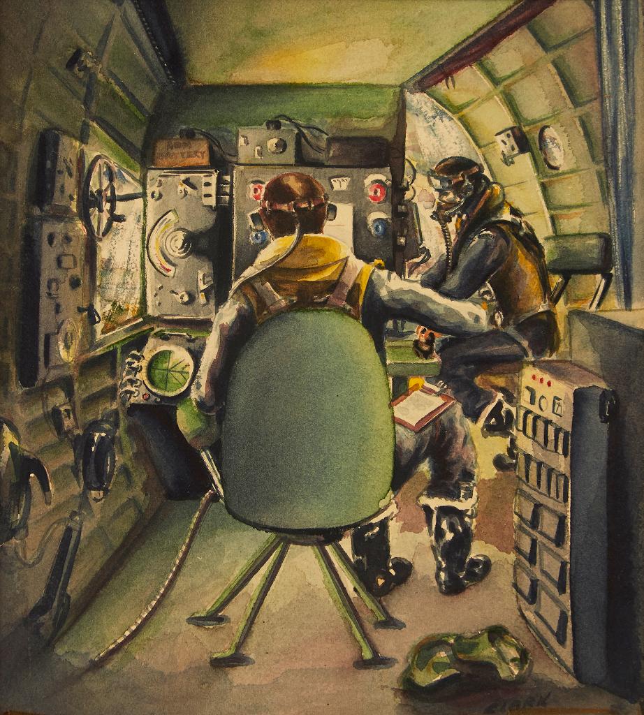 Flight Sergeant Colin Clark - Wire Operators Office in Halifax - Bomber - 1944
