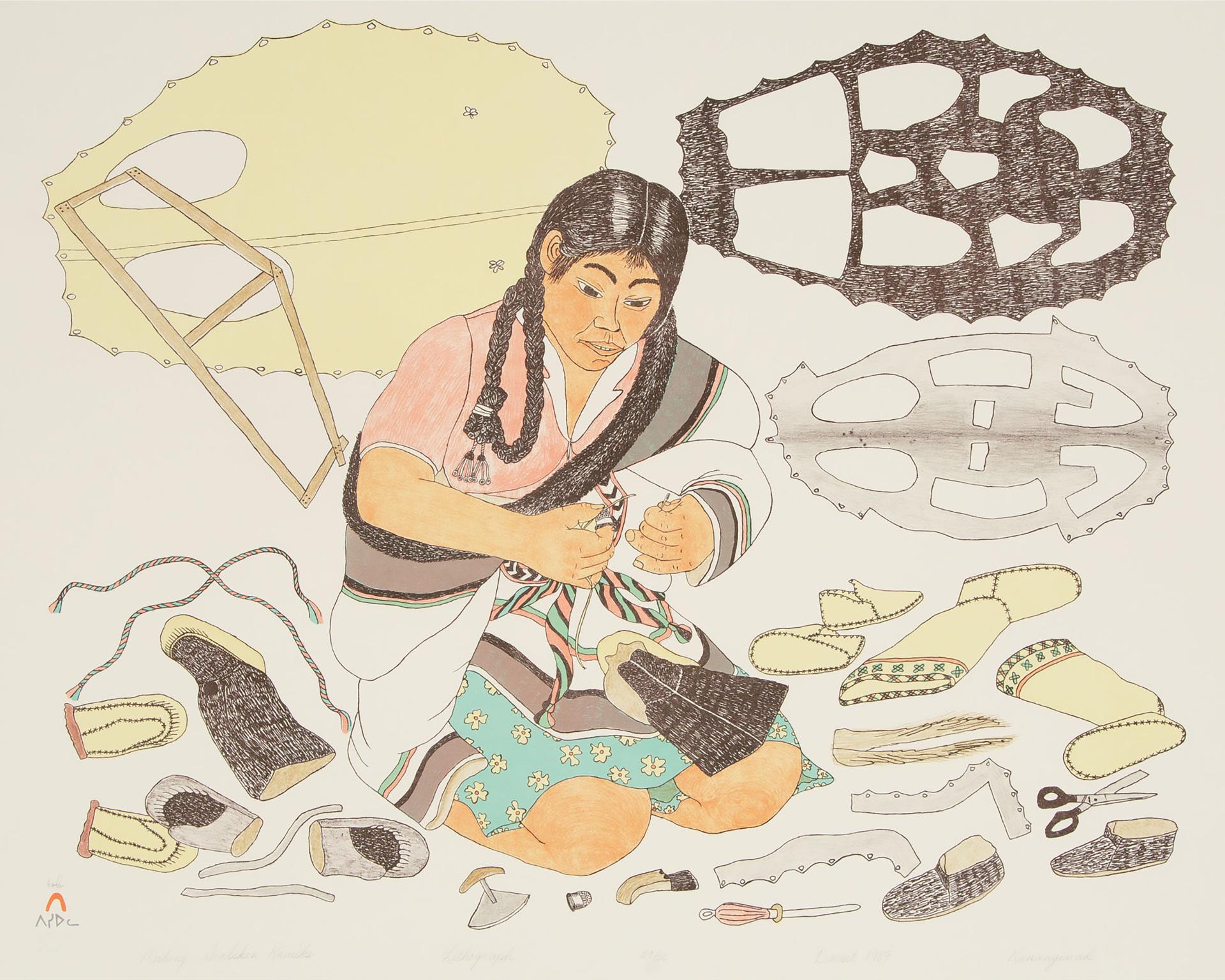 Kananginak Pootoogook (1935-2010) - Making Sealskin Kamiks