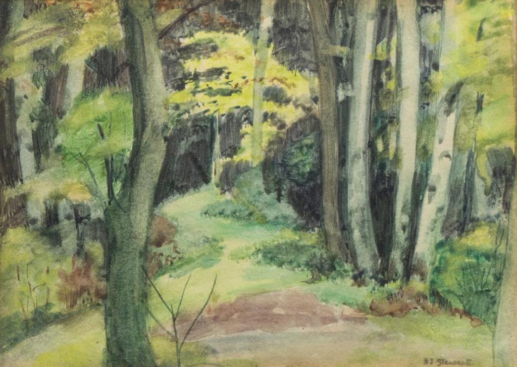 Hilda Stewart (1892-1978) - Untitled - Forest Path
