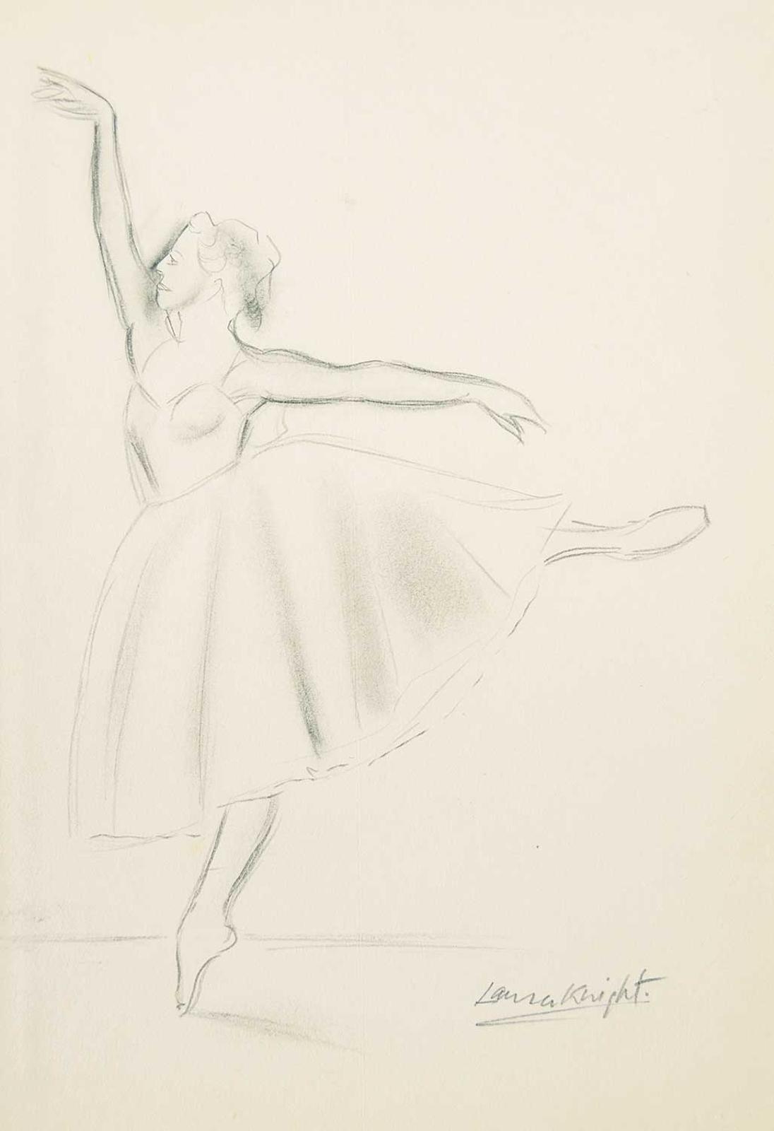 Dame Laura Knight (1877-1970) - Untitled - Ballet Dancer with Arm and Leg Raised