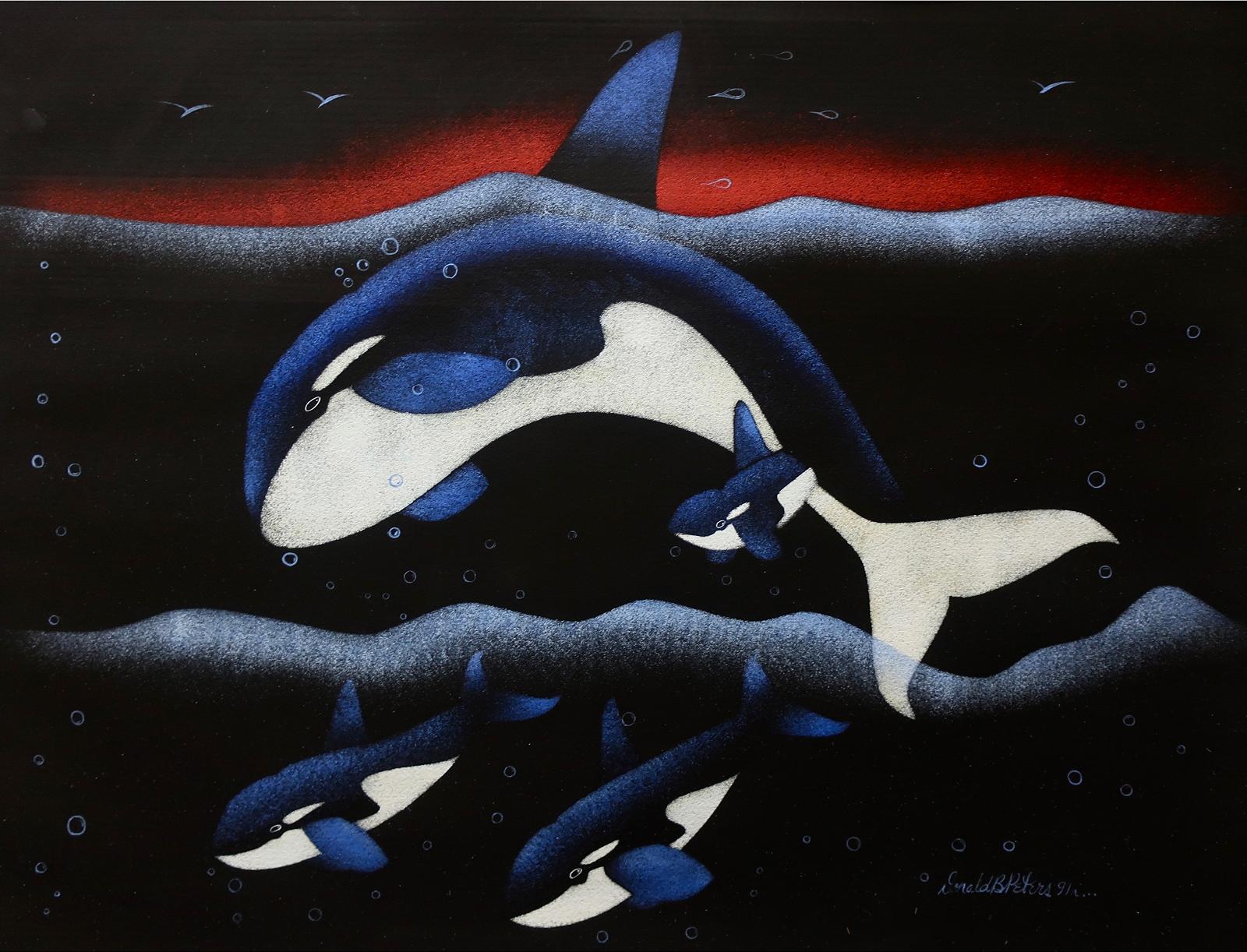 Donald Burpee Peters (1919-2014) - Untitled (Orca Family)