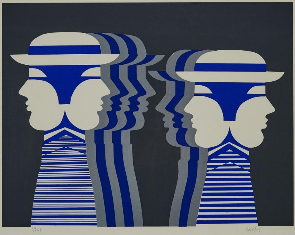 Yannis (Giannis) Gaitis (1923-1984) - Faces In Profile, Circa 1970