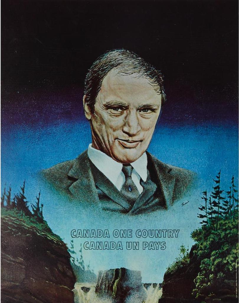 Pierre Elliot Trudeau Campaign Poster (1968) - Canada One Country/Canada Un Pays