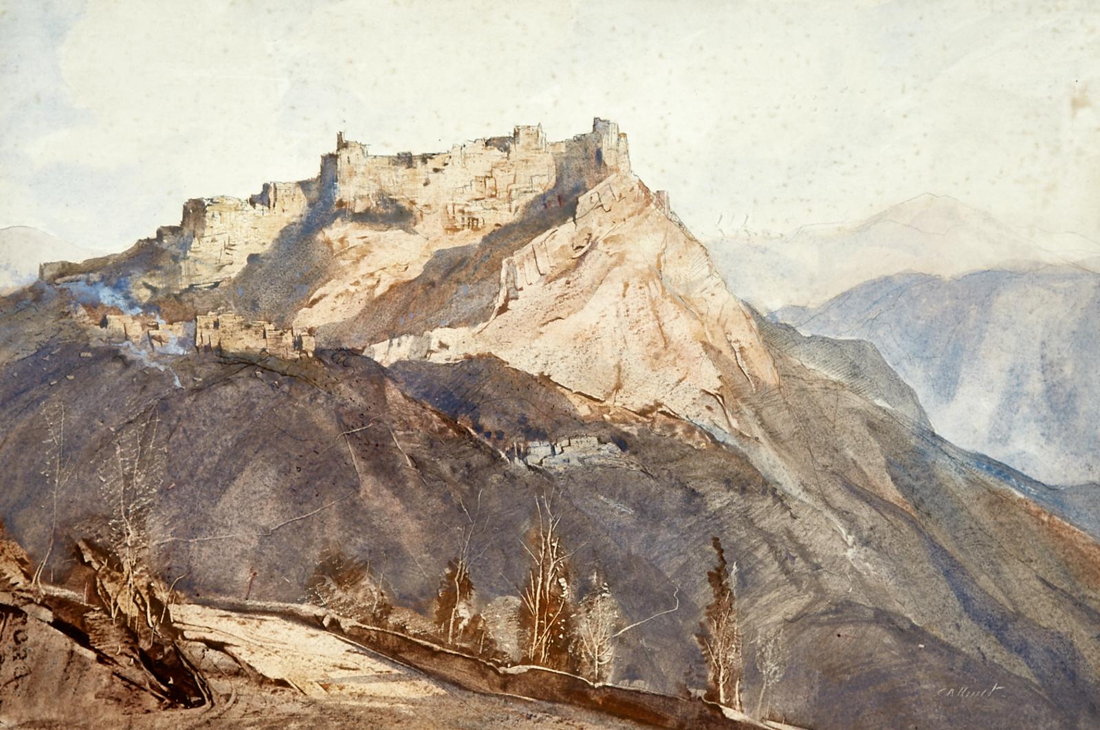 Cecil Arthur Hunt (1873-1965) - Vista With City Ruin On Mountain Top