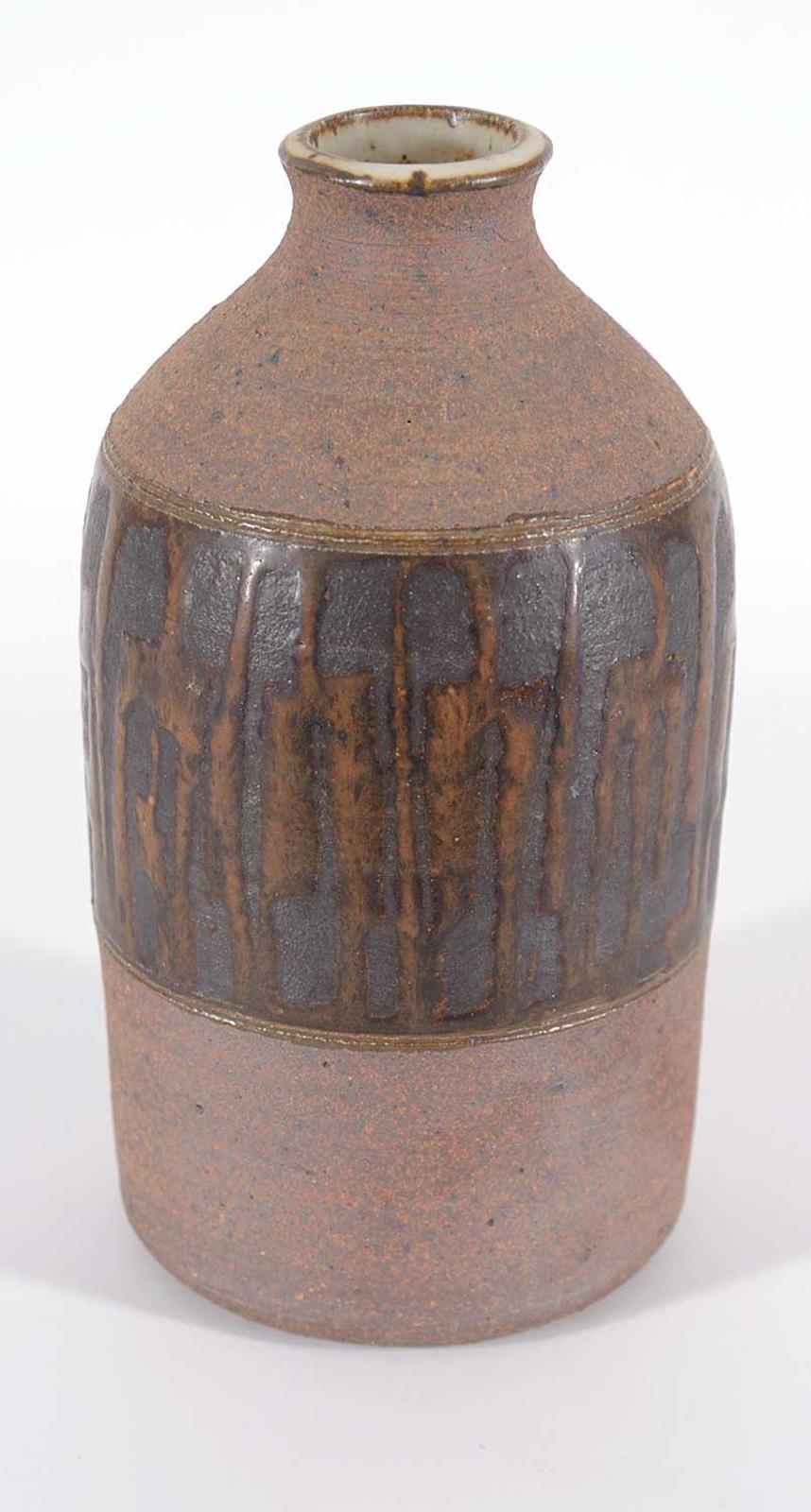 Alberta Craft Council School - Narrow Top Vase with Brown Patterns